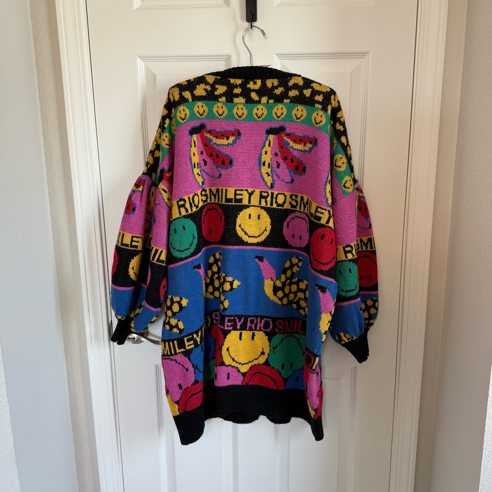 Farm Rio Smiley Graphic Elements Ainika Cardigan, XS - Picture 4 of 9